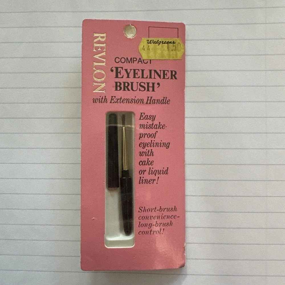 Vintage Revlon Compact Eyeliner Brush With Extension Handle‎ NOS 70s NIP